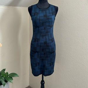 Anne Klein Blue Black Sleeveless Printed
Sweater Tank Dress